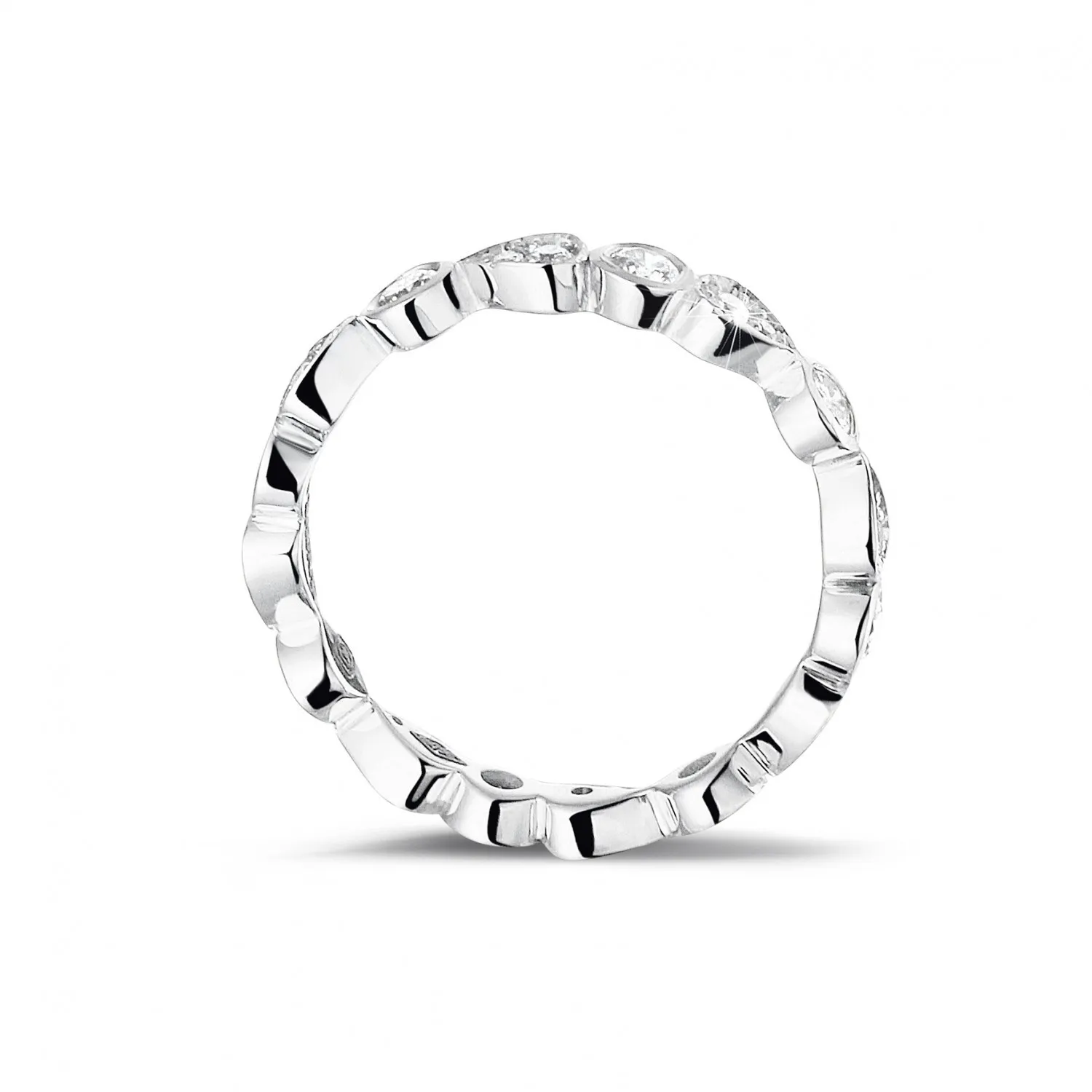 0.50 quilates alianza de combinación de diamantes en platino con diseño de pera 