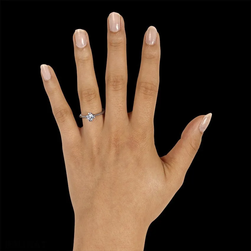 0.50 quilates anillo solitario diamante diseño en platino con ocho garras 