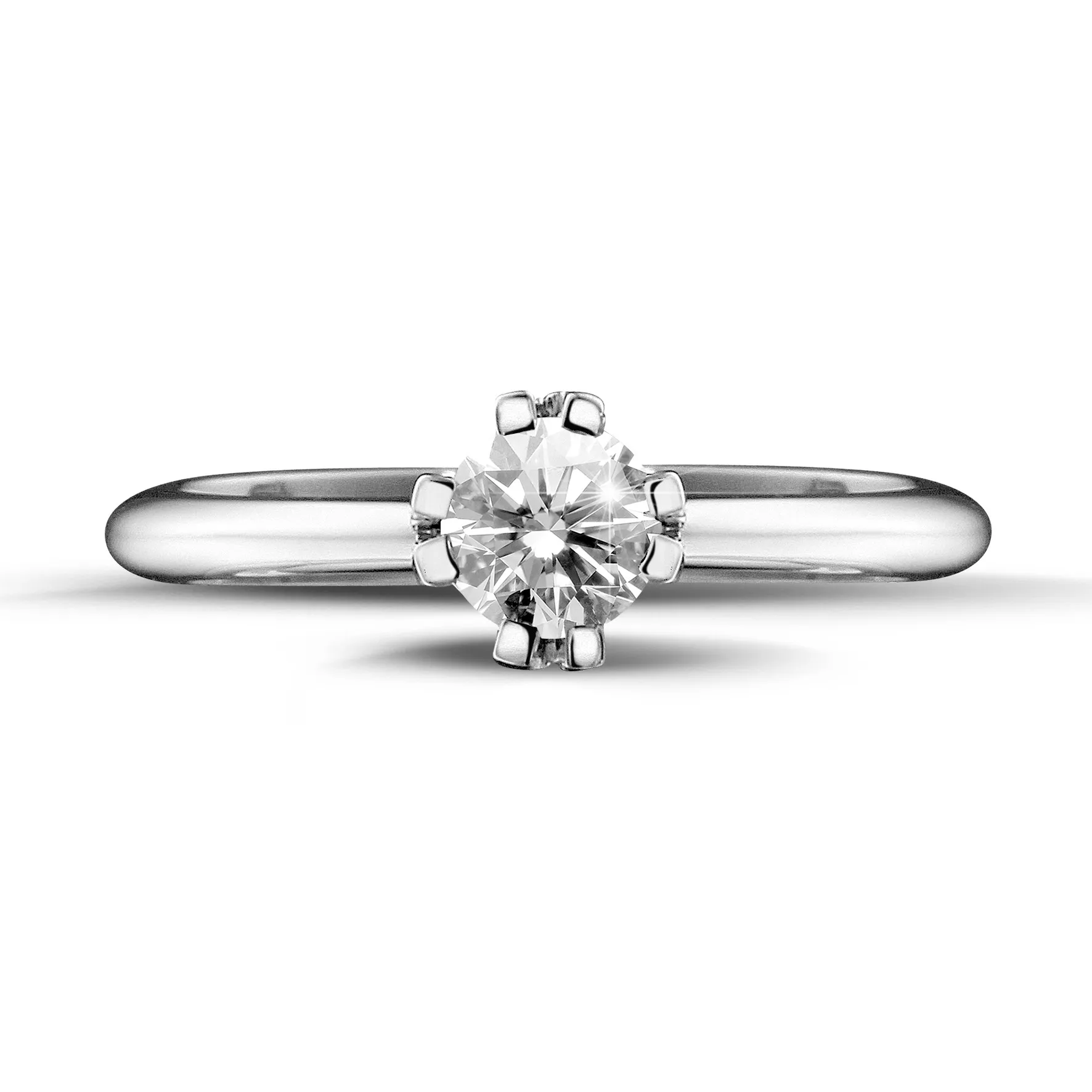 0.70 quilates anillo solitario diamante diseño en platino con ocho garras 