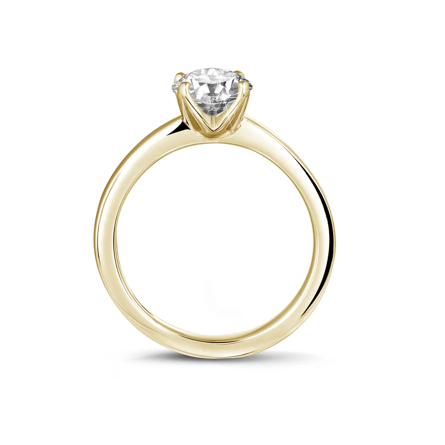 0.70 quilates anillo solitario en oro amarillo con diamante redondo 