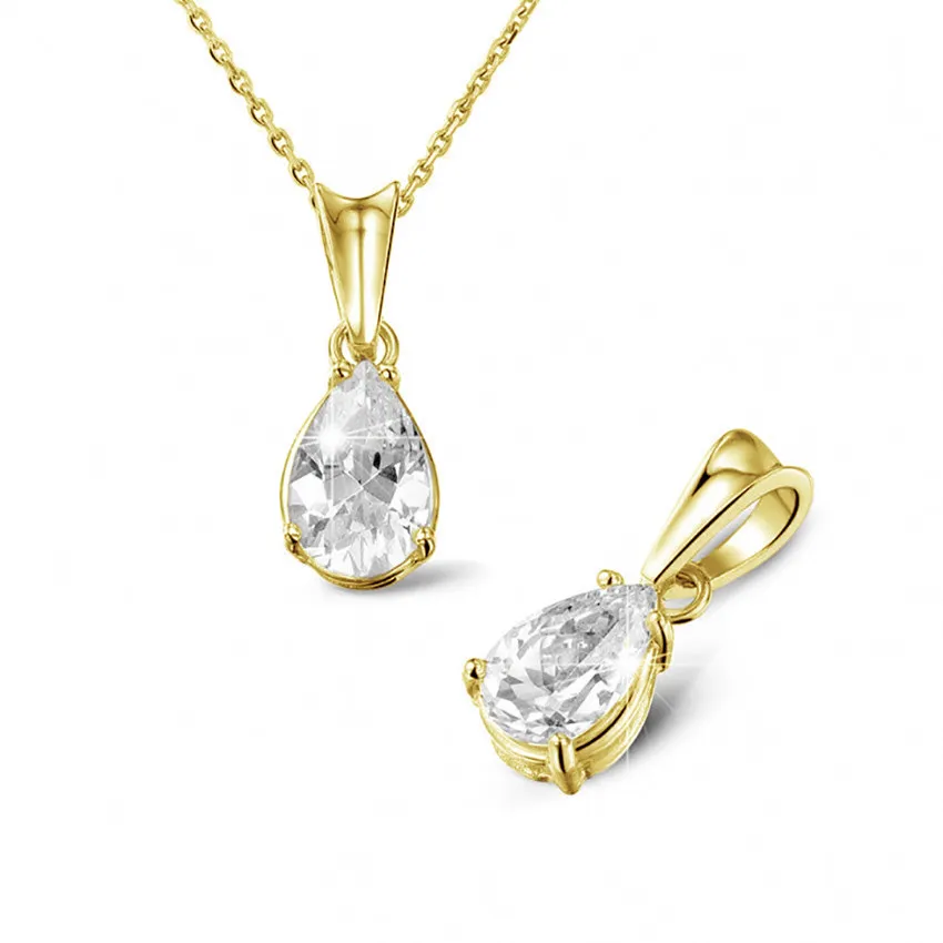 1.50 quilates colgante solitario en oro amarillo con diamante en forma de pera 