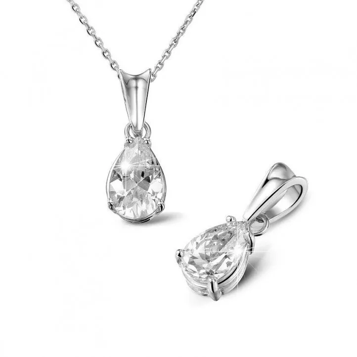 1.50 quilates colgante solitario en oro blanco con diamante en forma de pera 