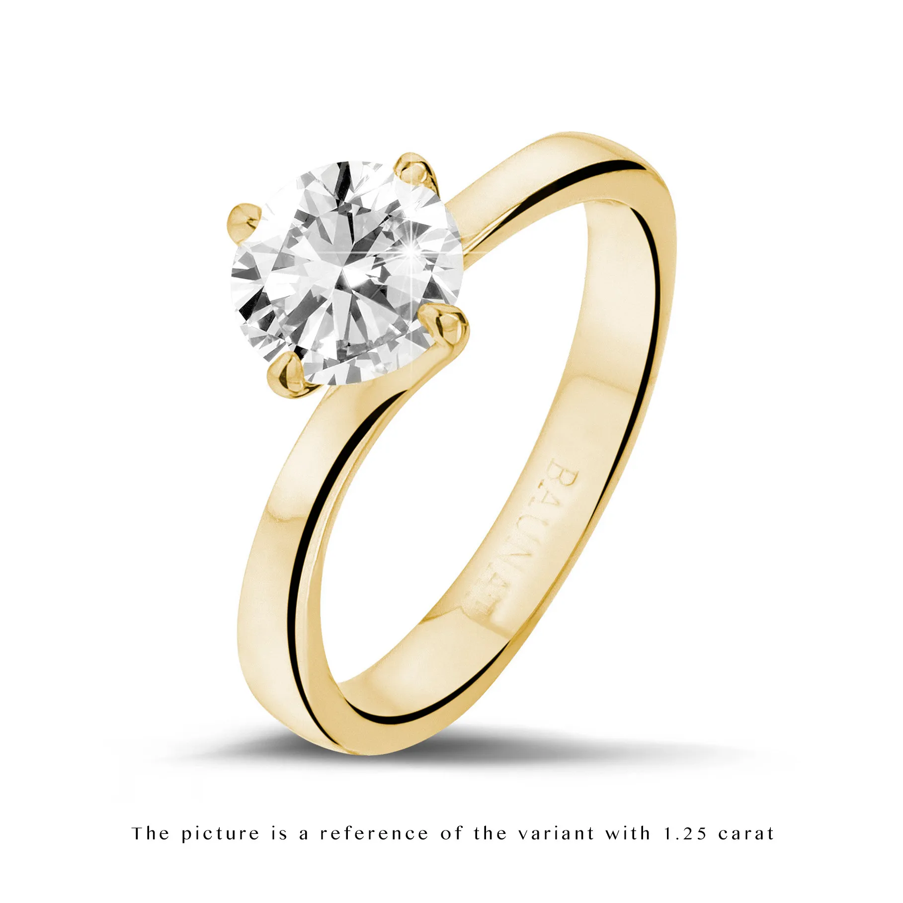 2.00 quilates anillo solitario diamante en oro amarillo 