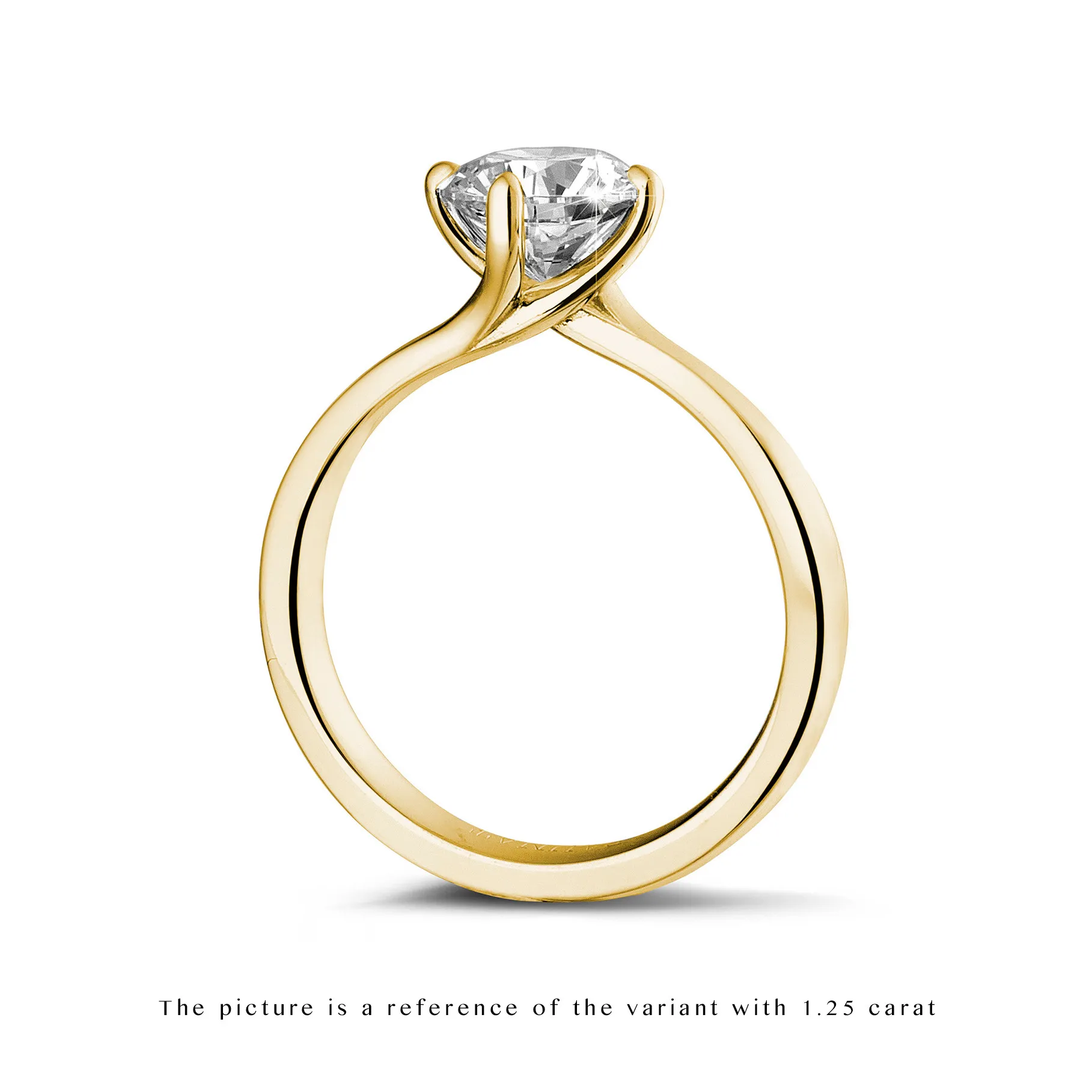 2.00 quilates anillo solitario diamante en oro amarillo 