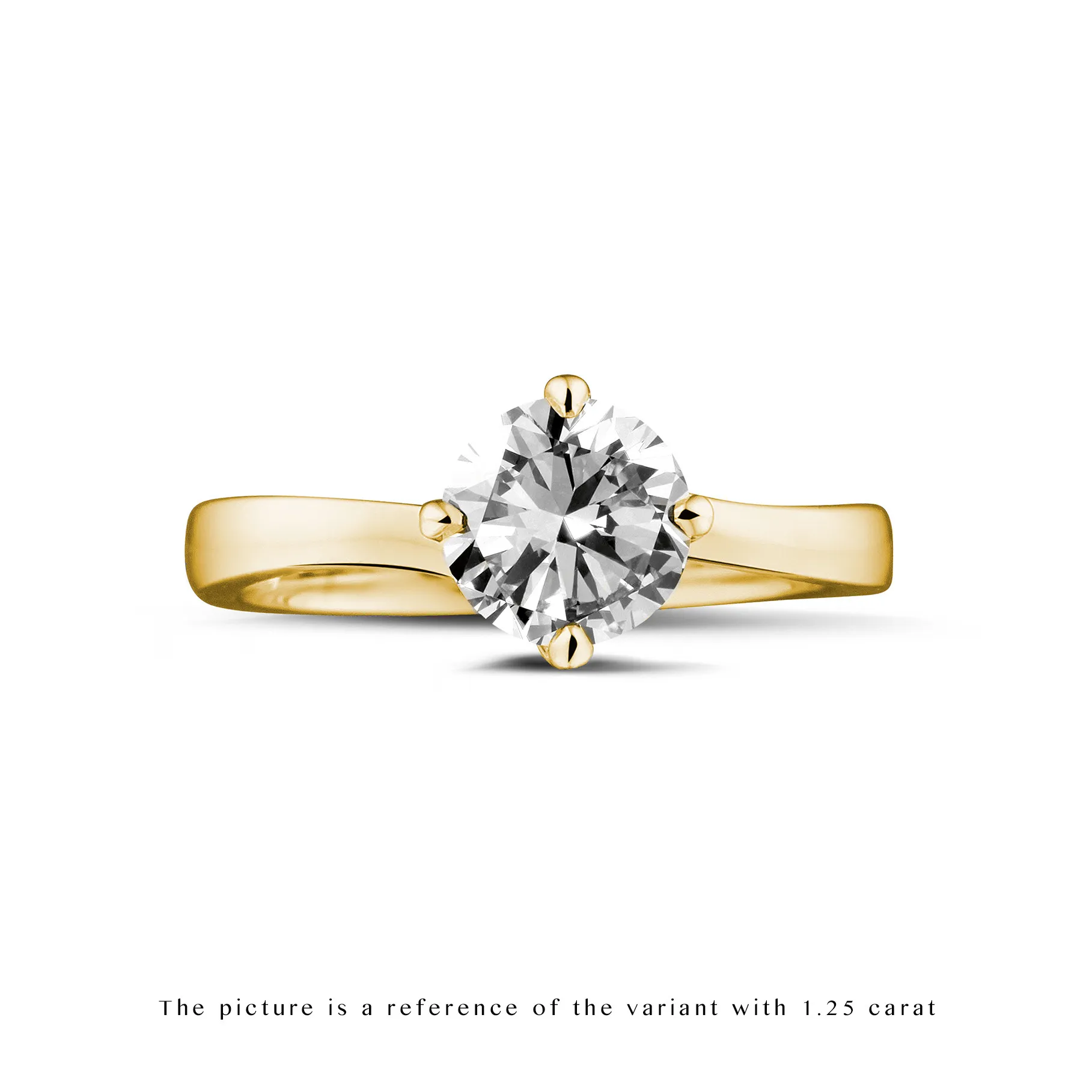 2.00 quilates anillo solitario diamante en oro amarillo 