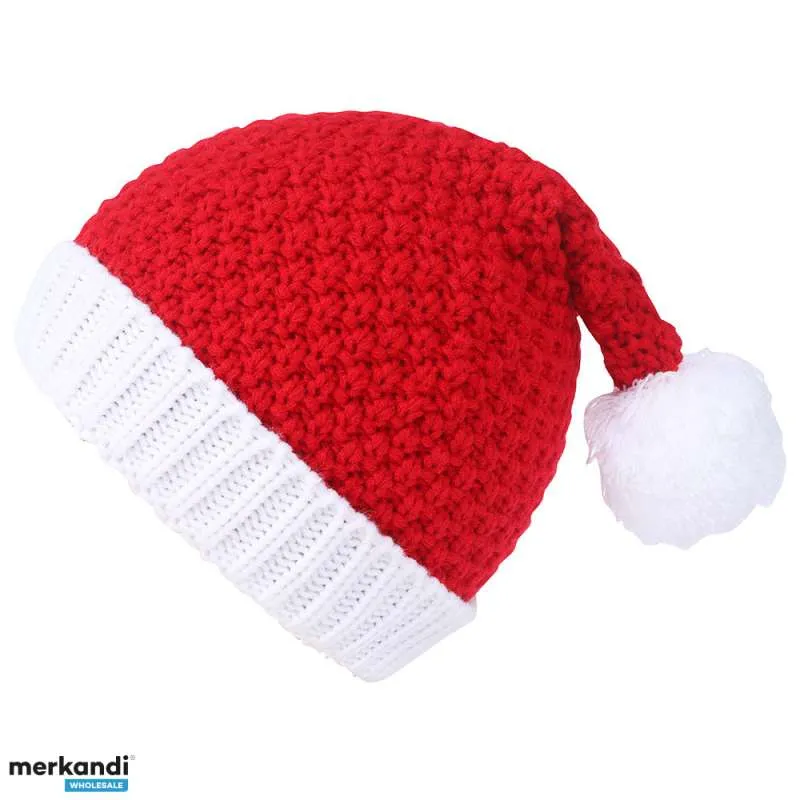 2023 Nuevo sombrero de acrílico rojo / blanco para adultos y niños de Santa Claus