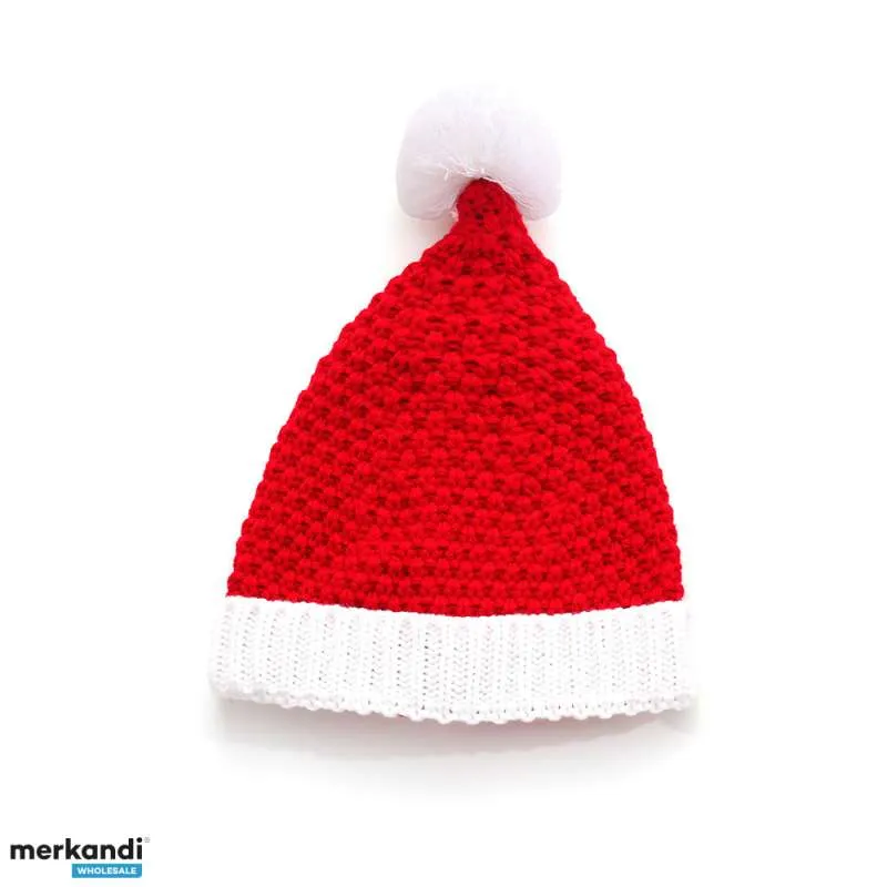 2023 Nuevo sombrero de acrílico rojo / blanco para adultos y niños de Santa Claus
