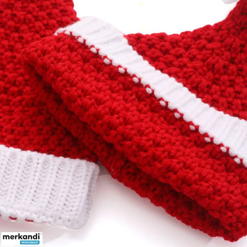 2023 Nuevo sombrero de acrílico rojo / blanco para adultos y niños de Santa Claus