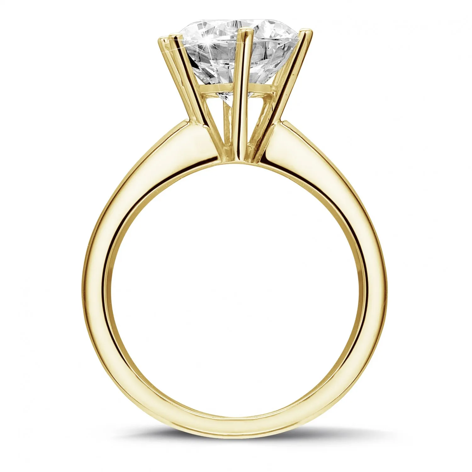 3.00 quilates anillo solitario diamante con 6 grapas en oro amarillo 