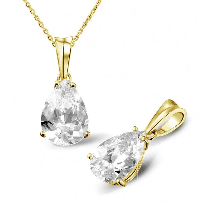 3.00 quilates colgante solitario en oro amarillo con diamante en forma de pera 