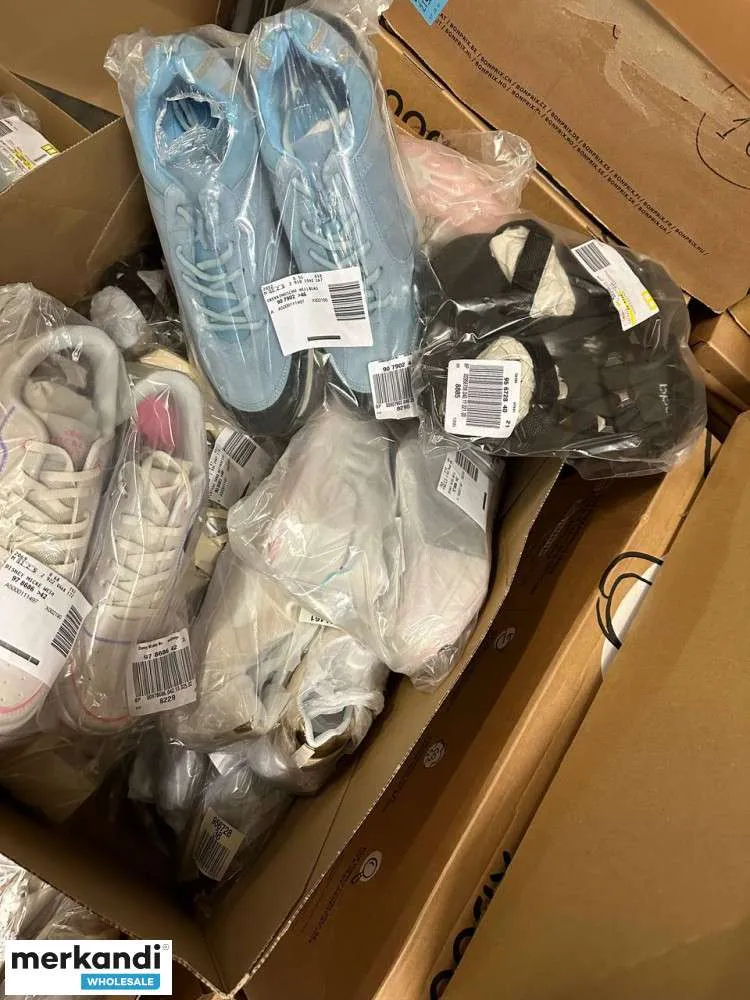 4 € Por par, stock restante A ware mix palets de cartón para hombre, Liquidación, Venta al por mayor, mujer, hombre, zapatos