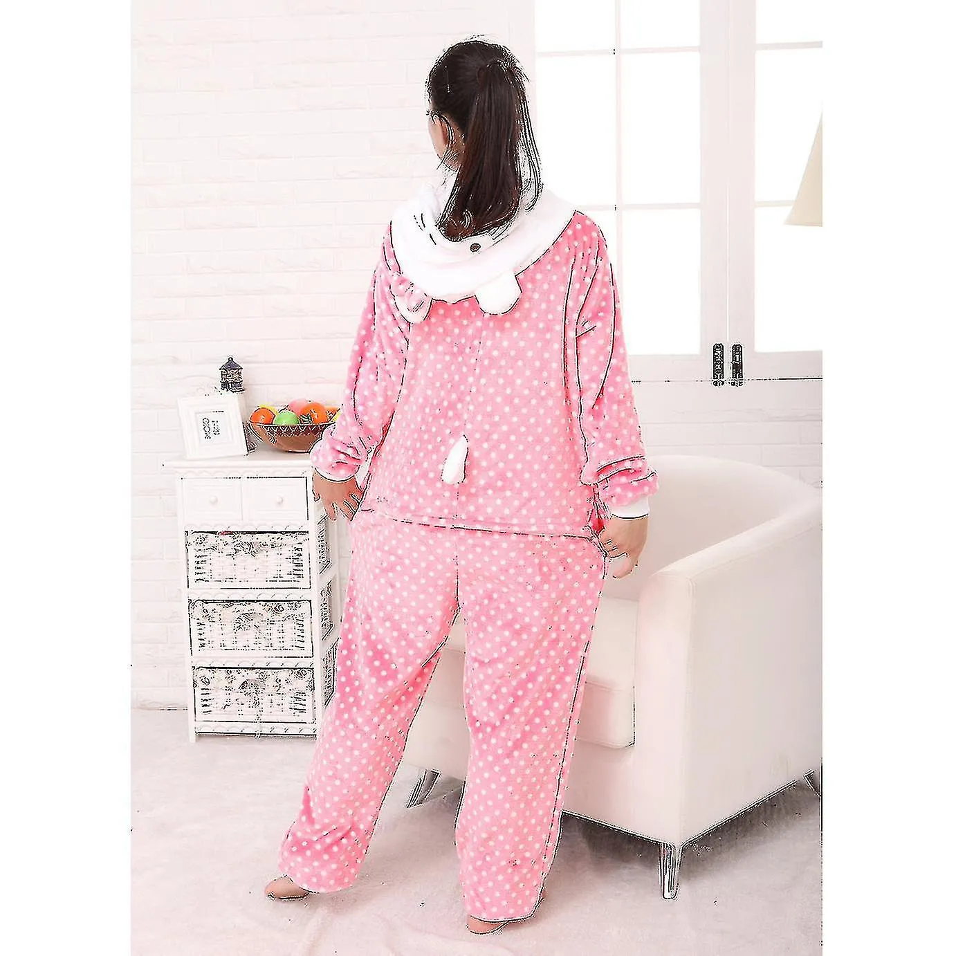 Adultos Unisex Hello Kitty Cosplay Disfraz Animal Pijama Onesie Kigurumi Jumpsuit Ropa de dormir