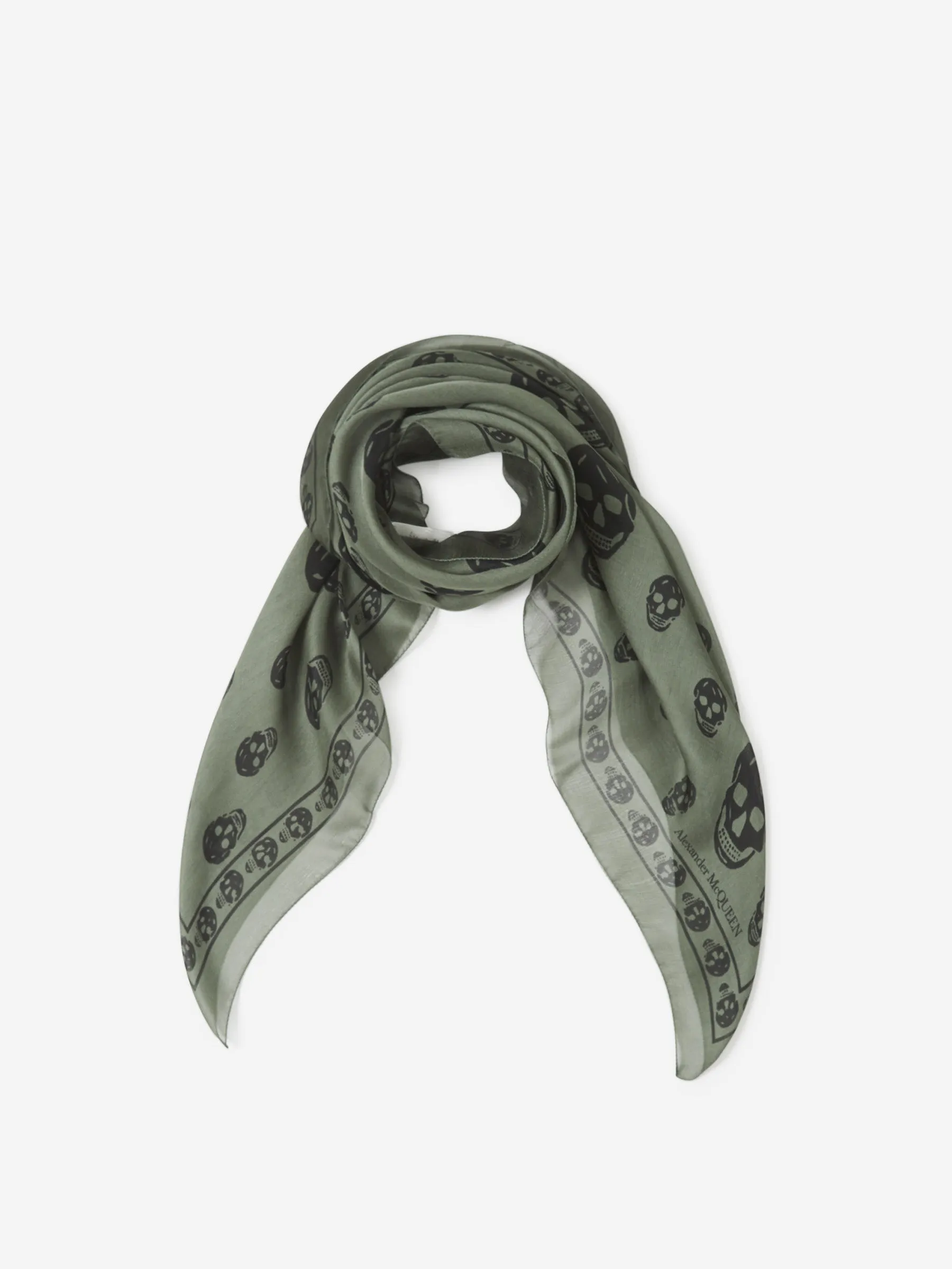 Alexander McQueen Pañuelo Classic Silk Blend Skull