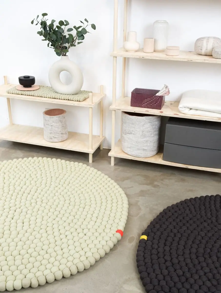 Alfombra circular con punto