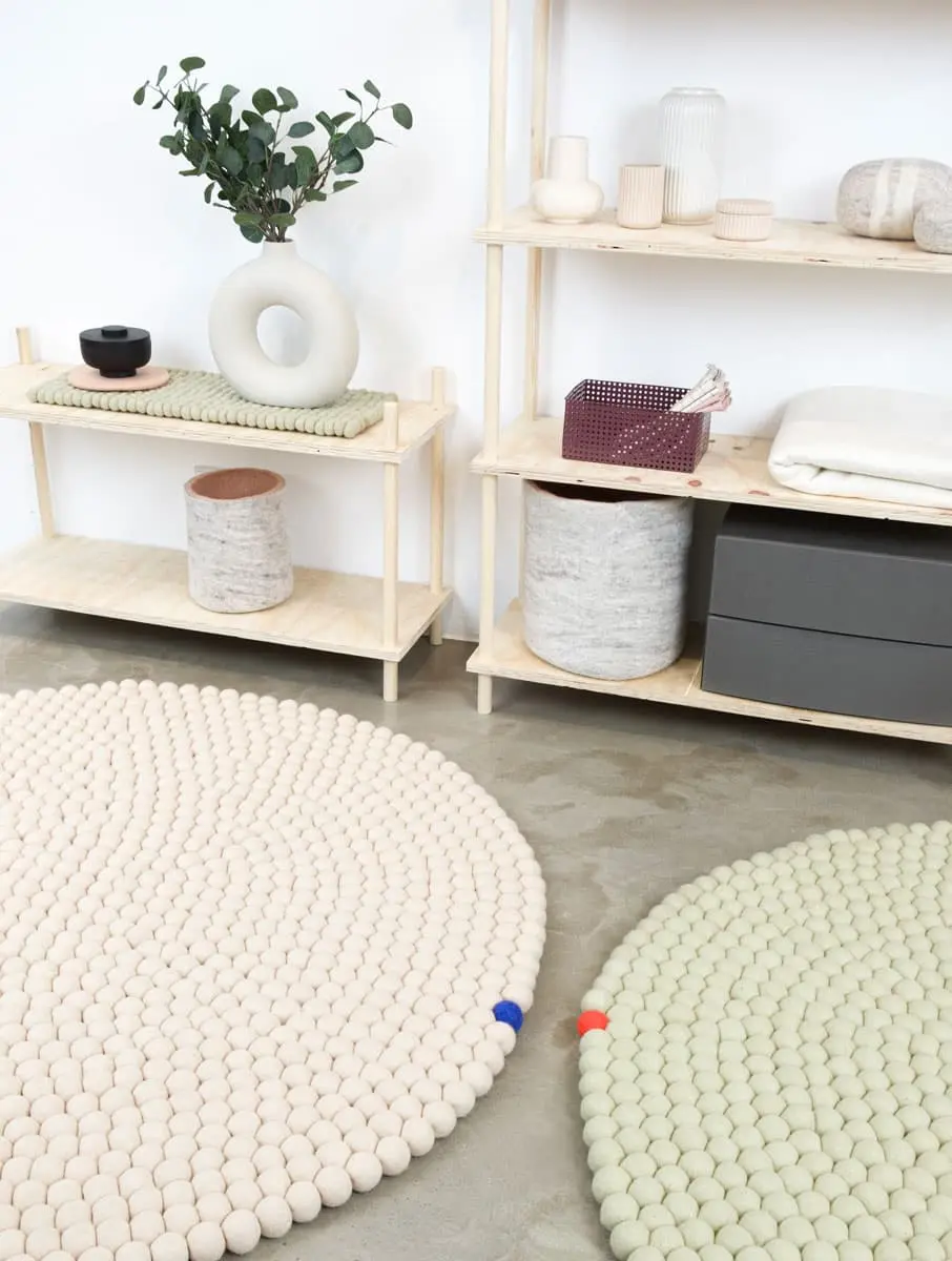 Alfombra circular con punto