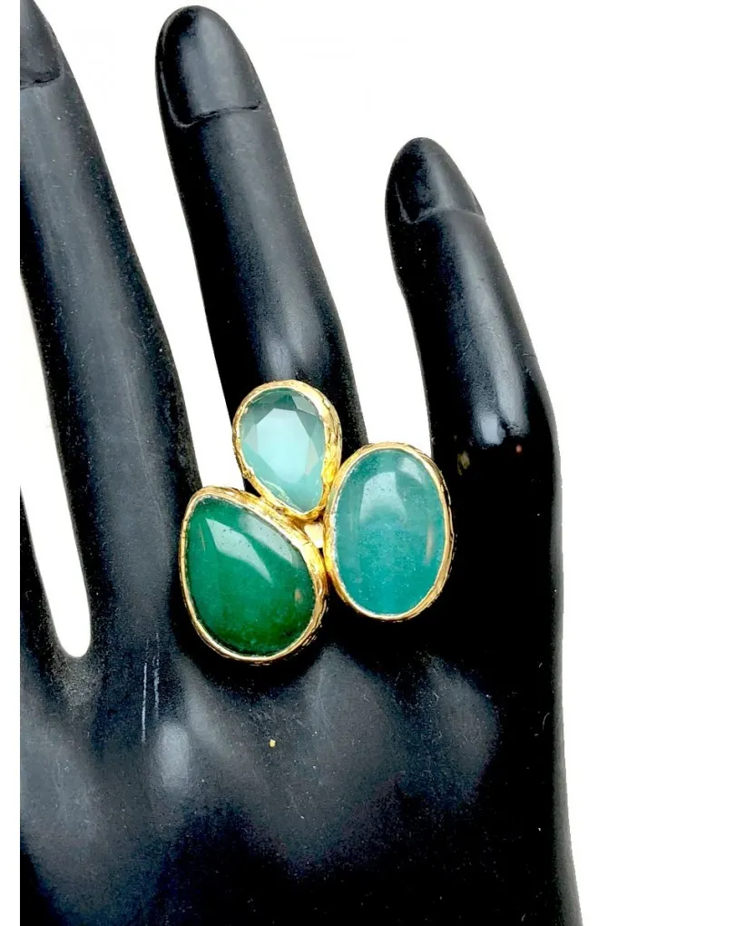 ANILLOS DE BISUTERIA CON BONITO DISEÑO EN TONOS VERDES