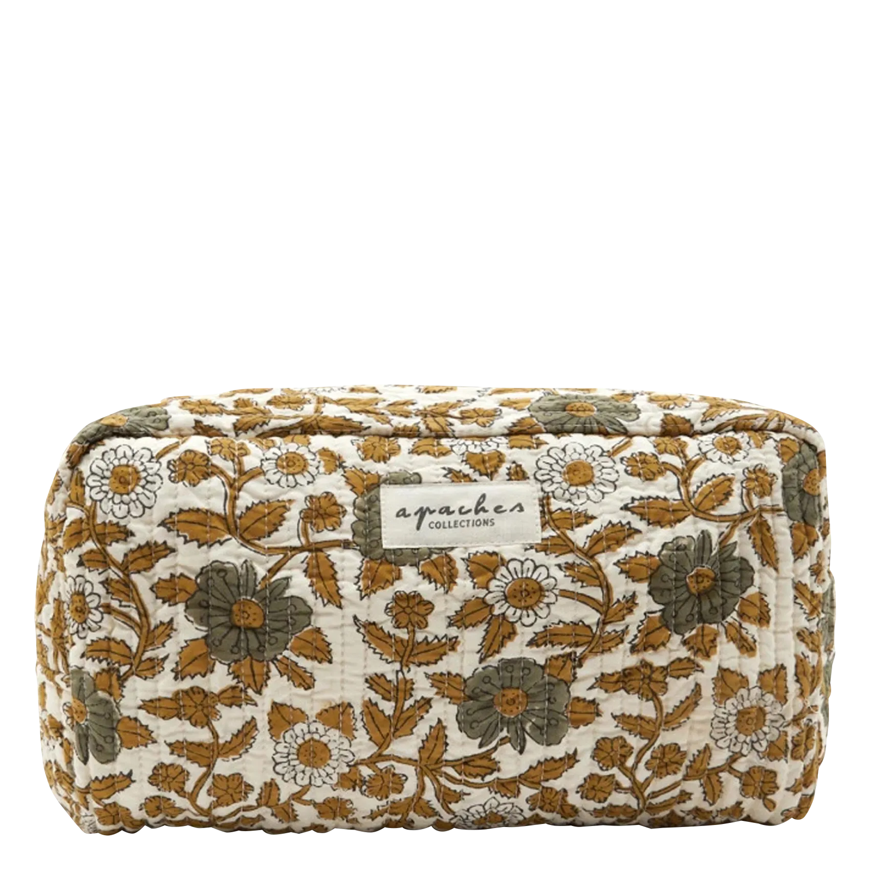 APACHES COLLECTIONS GAYANE  ESTUCHE GRANDE CON FLORES EN BEIGE