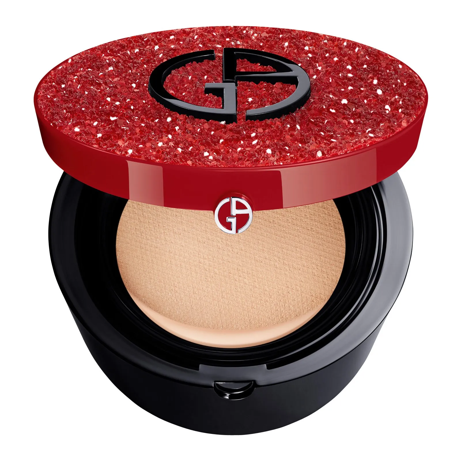 ARMANI CUSHION TO GO COUTURE  RED CUSHION ESTUCHE EN   CRYSTALS