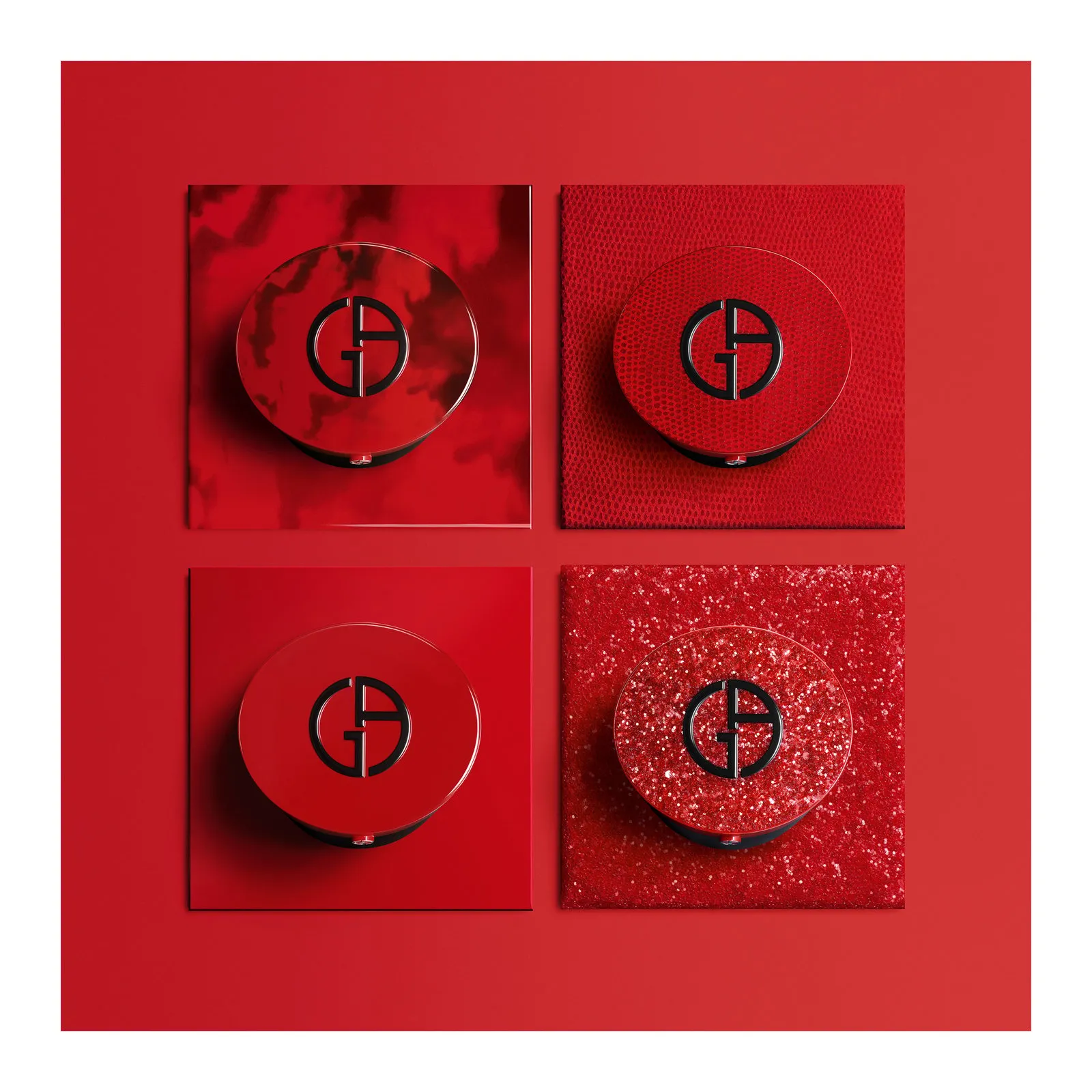 ARMANI CUSHION TO GO COUTURE  RED CUSHION ESTUCHE EN   CRYSTALS