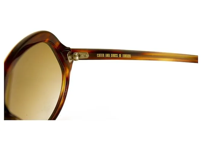Autre Marque Cutler & Gross de Londres 0722 Gafas de sol hechas a mano en marrón tortuga con estuche Raro Castaño 