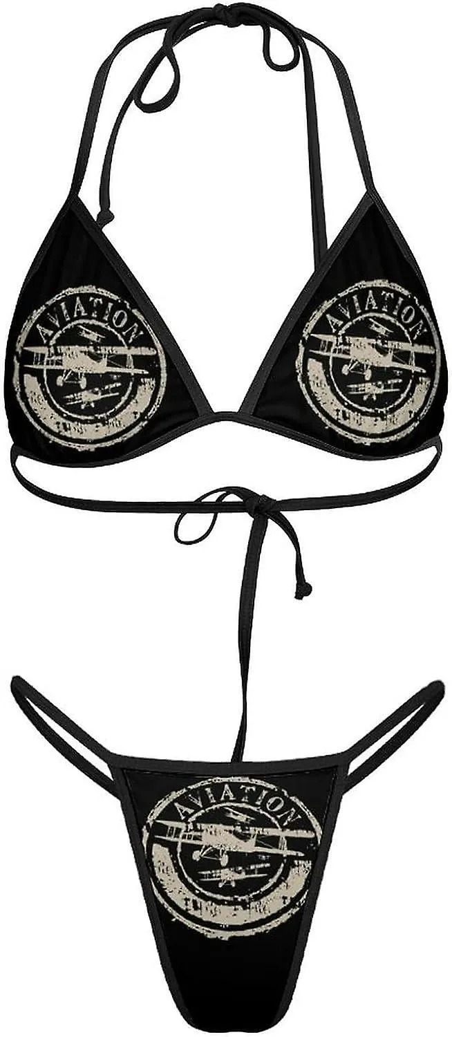 AVIACIóN Y AVIóN CONJUNTOS DE BIKINI PARA MUJER TRAJE DE BAñO DE 2 PIEZAS TRAJE DE BAñO SEXY TRIáNGULO HALTER TRAJES DE BAñOMUL