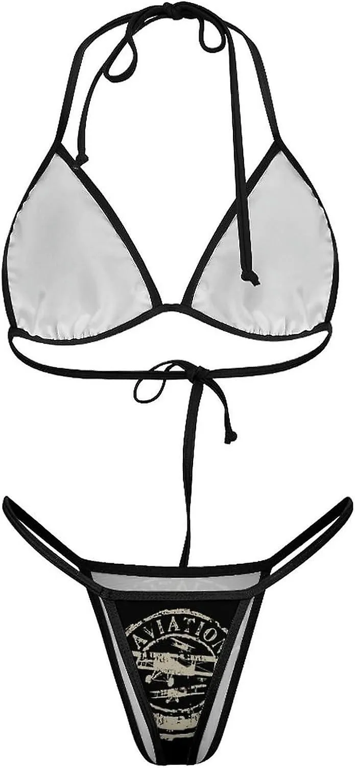 AVIACIóN Y AVIóN CONJUNTOS DE BIKINI PARA MUJER TRAJE DE BAñO DE 2 PIEZAS TRAJE DE BAñO SEXY TRIáNGULO HALTER TRAJES DE BAñOMUL