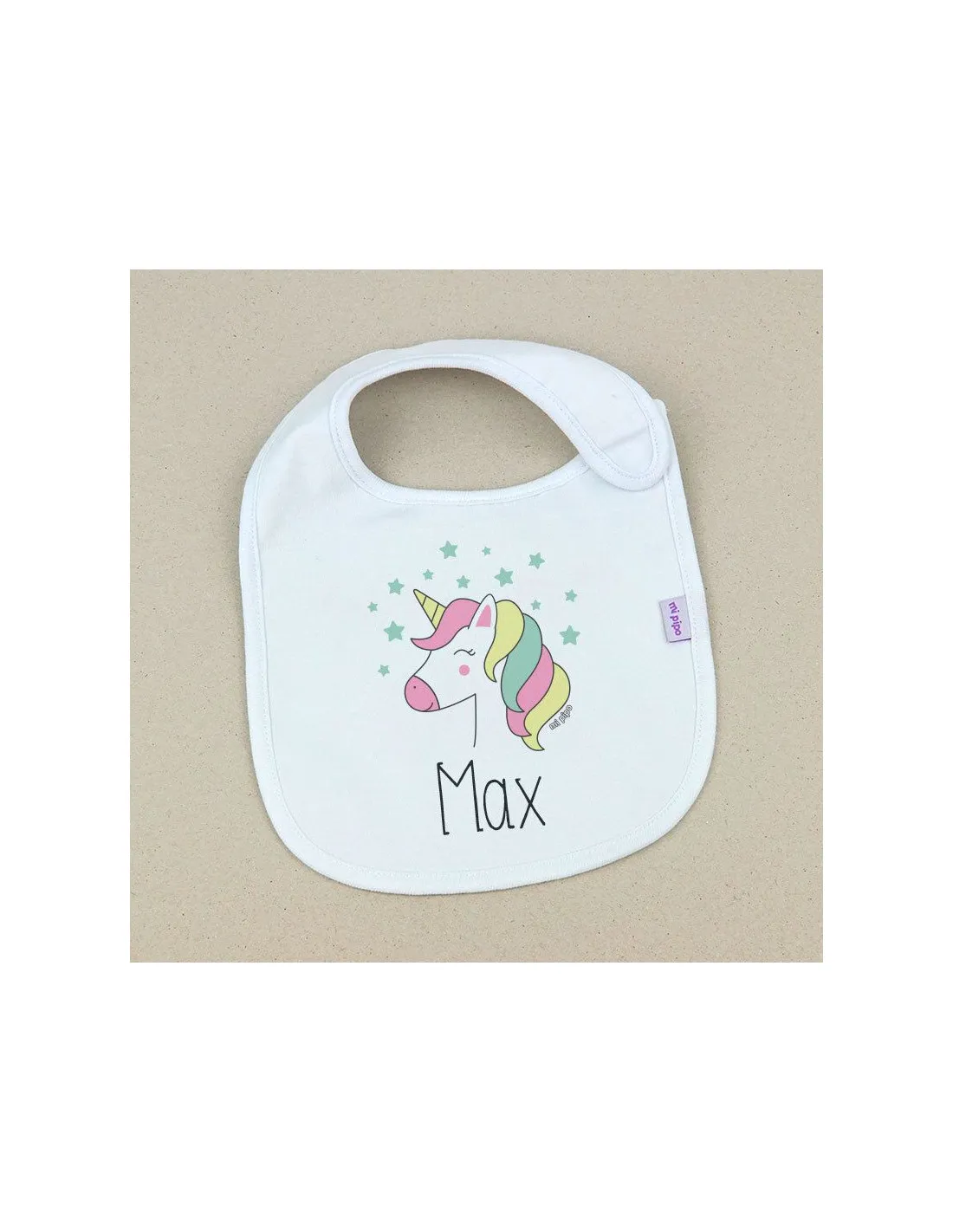 Babero Unicornio Personalizado de Mi Pipo