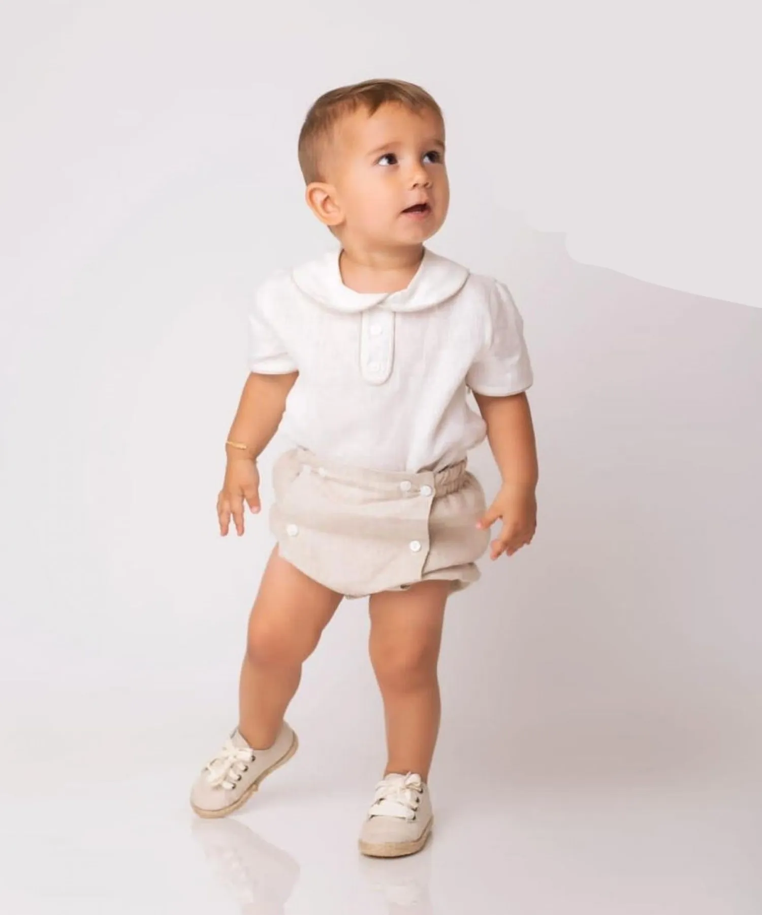 Baby shirt and bloomers set for christening or ceremony.