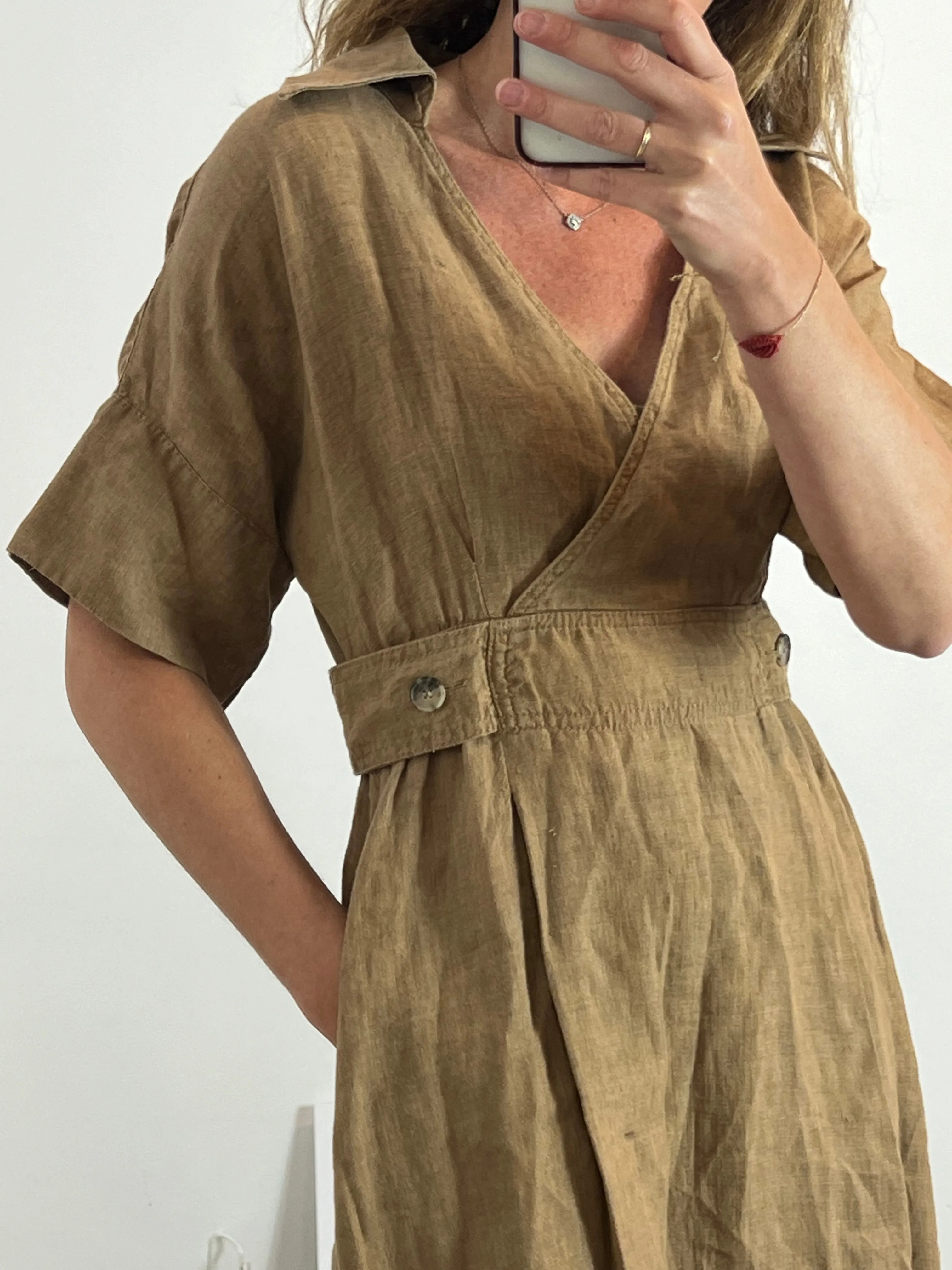 BANANA REPUBLIC. Vestido midi marrón marrón. T XS