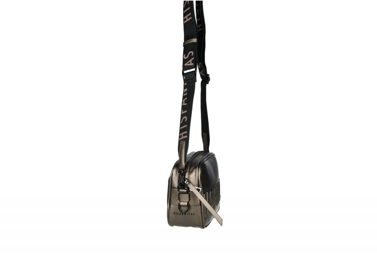 Bandolera Plomo Letras Relieve Asas Intercambiables
