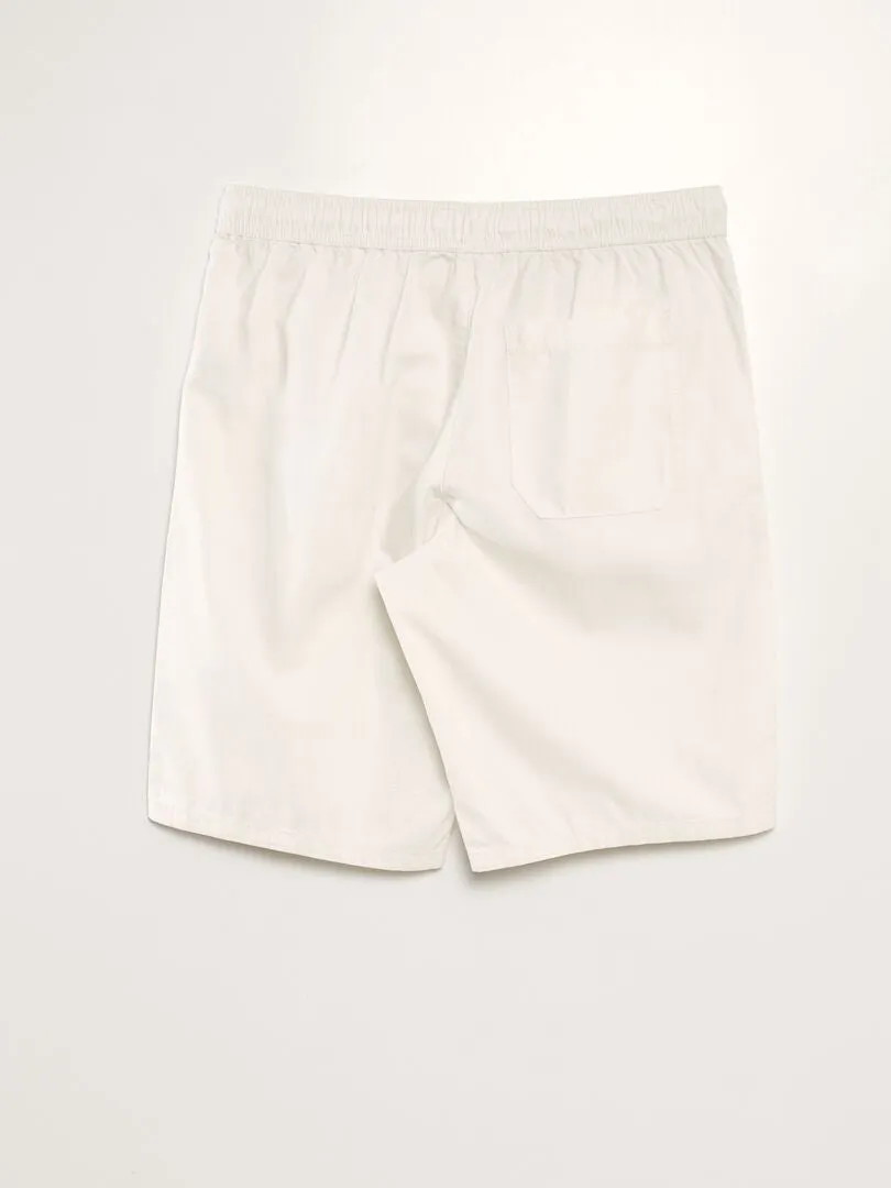 BERMUDAS TIPO CHINO CON CINTURA ELáSTICA  BLANCO