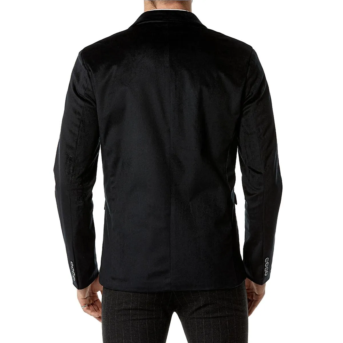 Blazer slim fit de terciopelo liso Chaqueta de esmoquin para hombre