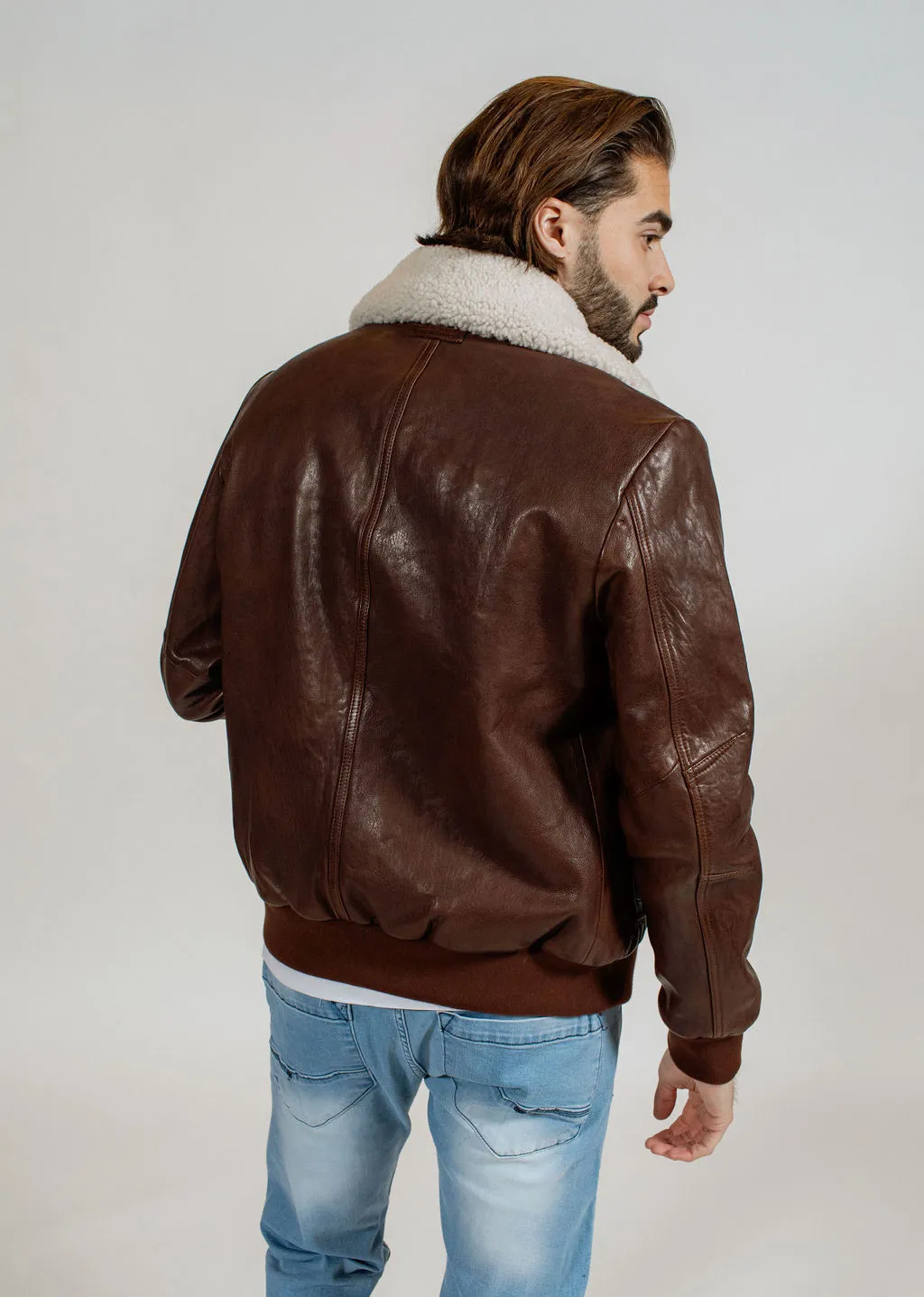 Blouson en cuir ROYAL GREEN