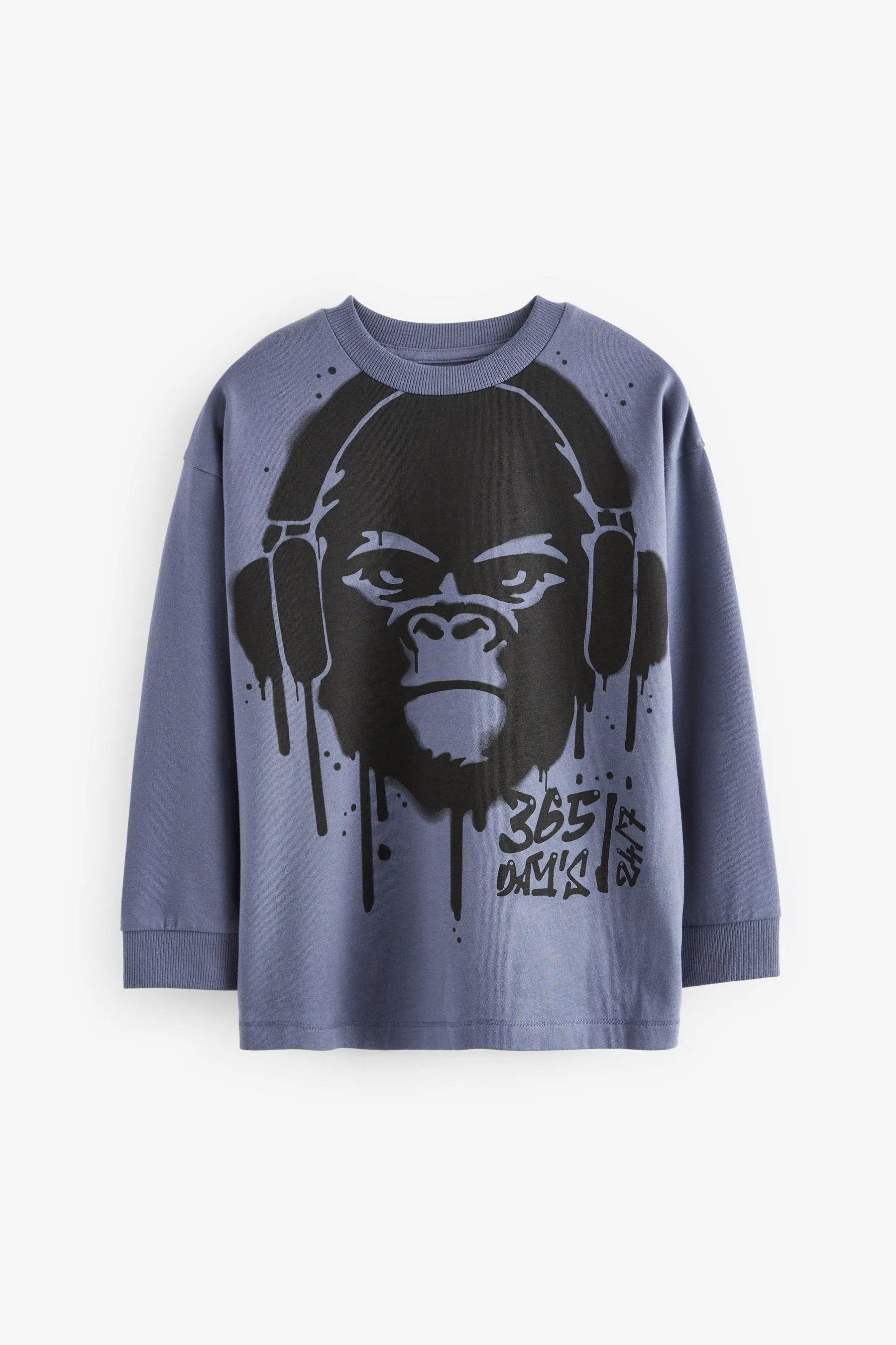 BLUE/GREY/STONE GORILLA  PACK DE 3 CAMISETAS DE MANGA LARGA GRáFICAS 100% ALGODóN (316 AñOS)