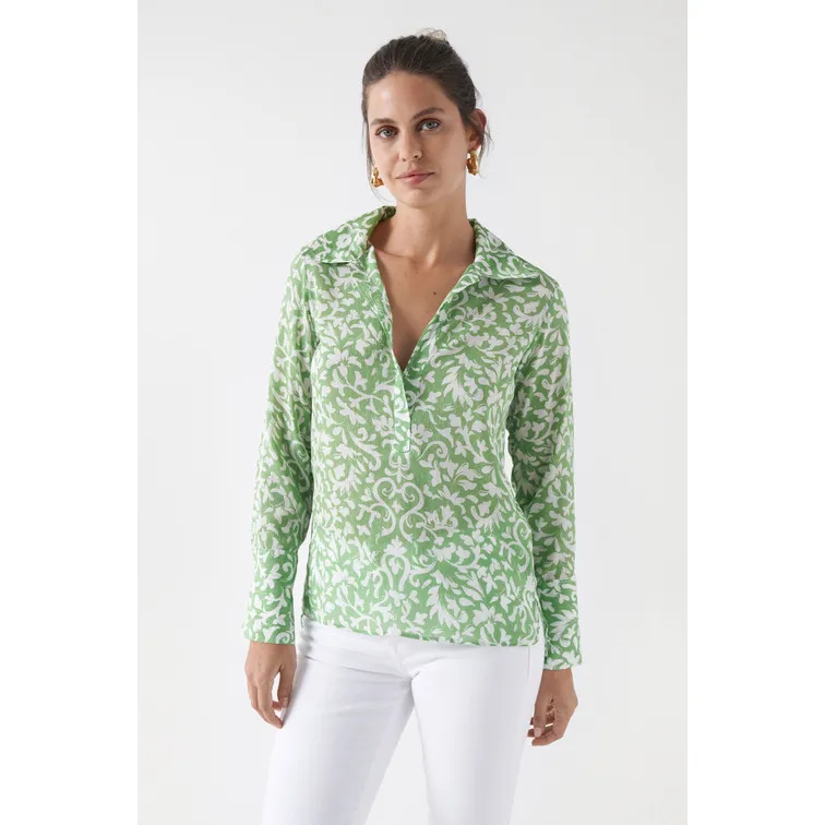 BLUSA CON ESTAMPADO BICOLOR MUJER SALSA