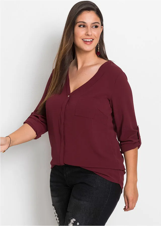 Blusa de manga larga Granate