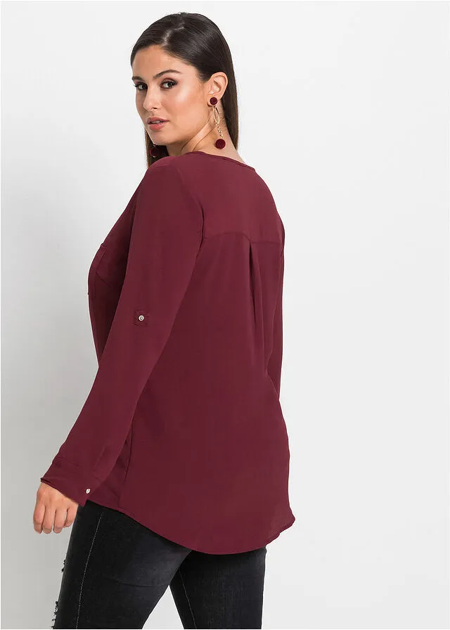 Blusa de manga larga Granate