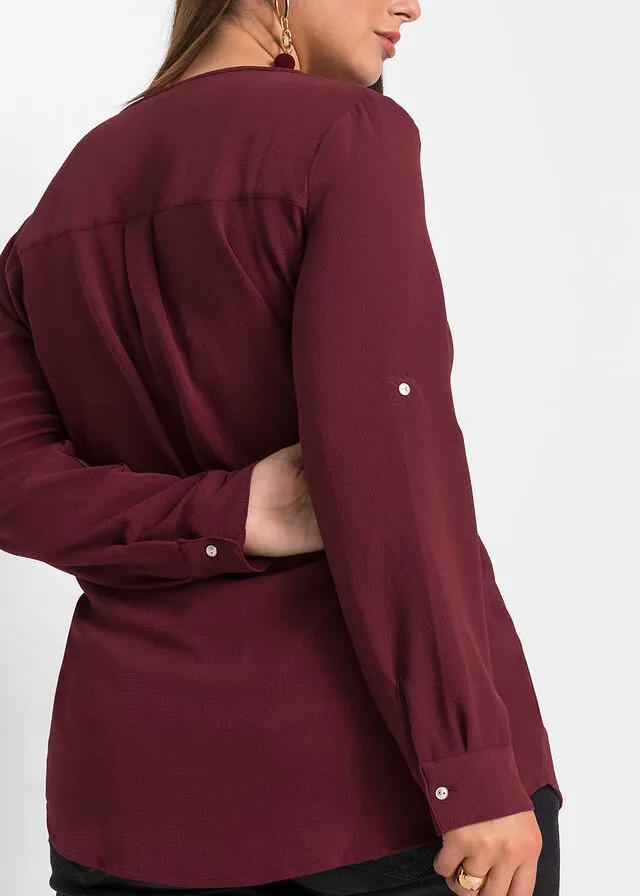 Blusa de manga larga Granate