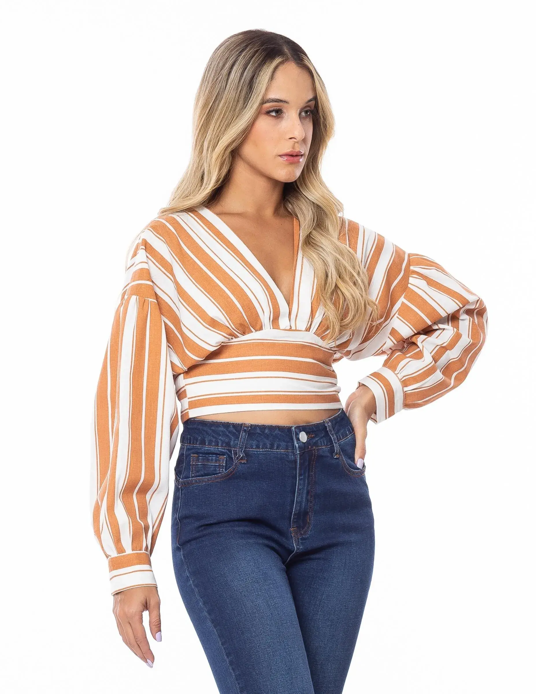 Blusa manga larga de rayas