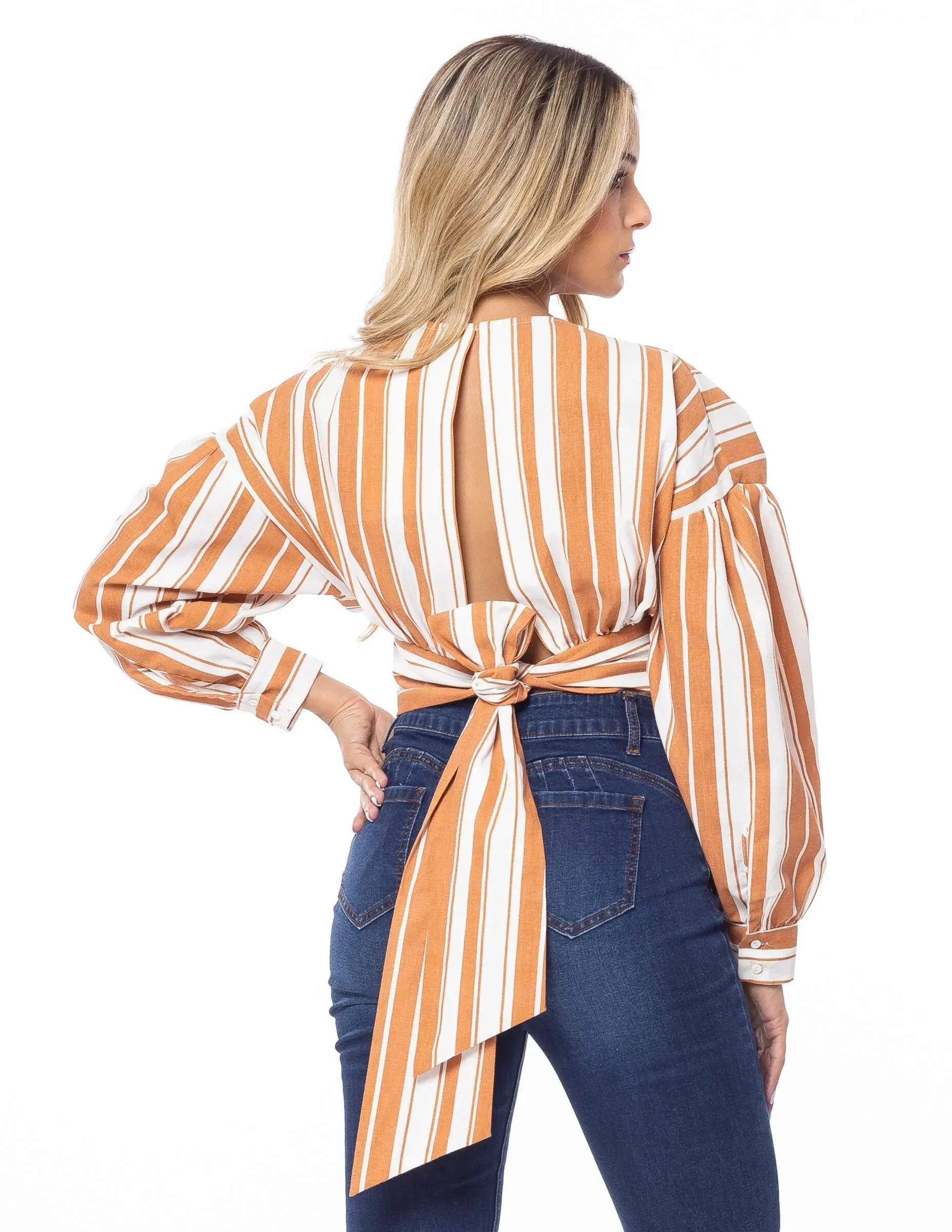 Blusa manga larga de rayas