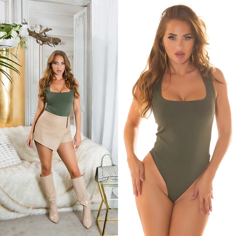 Body básico ajustado Khaki