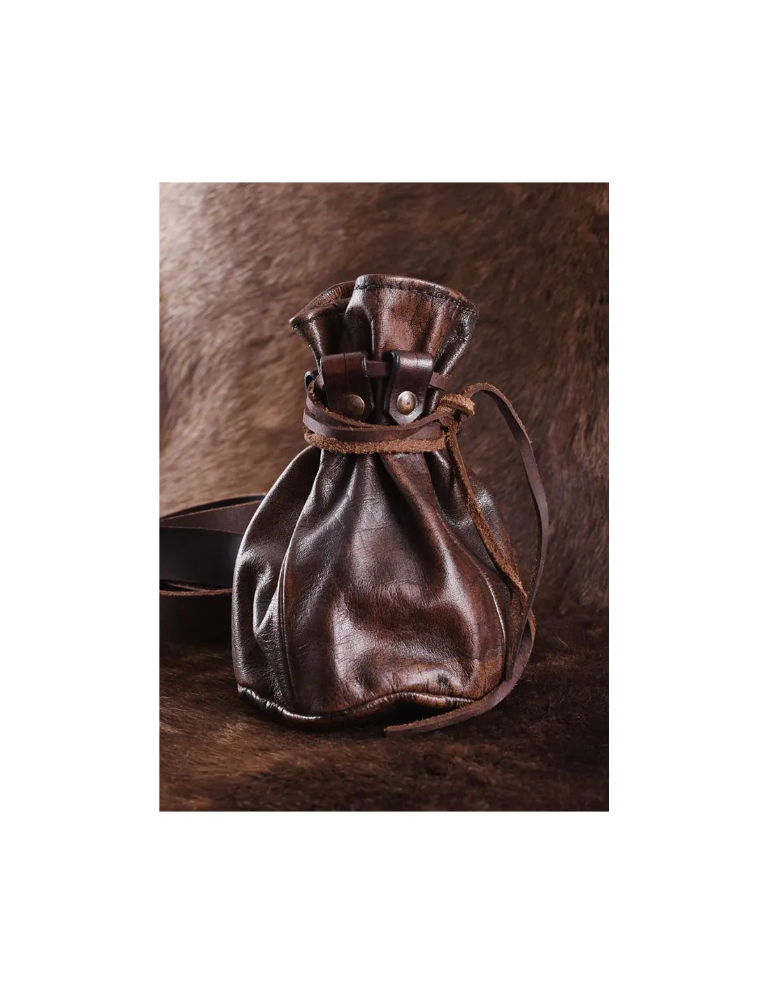 Bolsa grande de piel para monedas