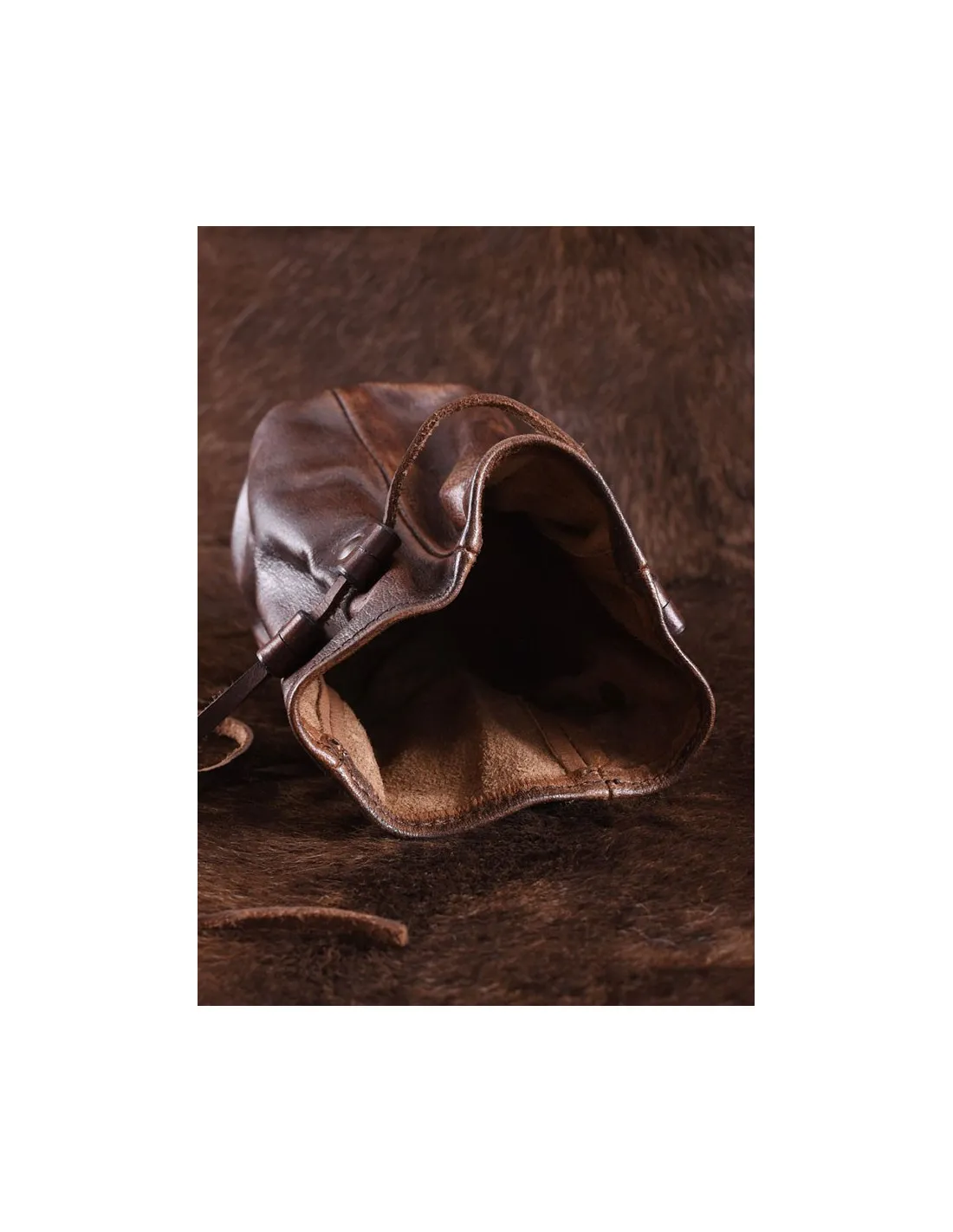 Bolsa grande de piel para monedas