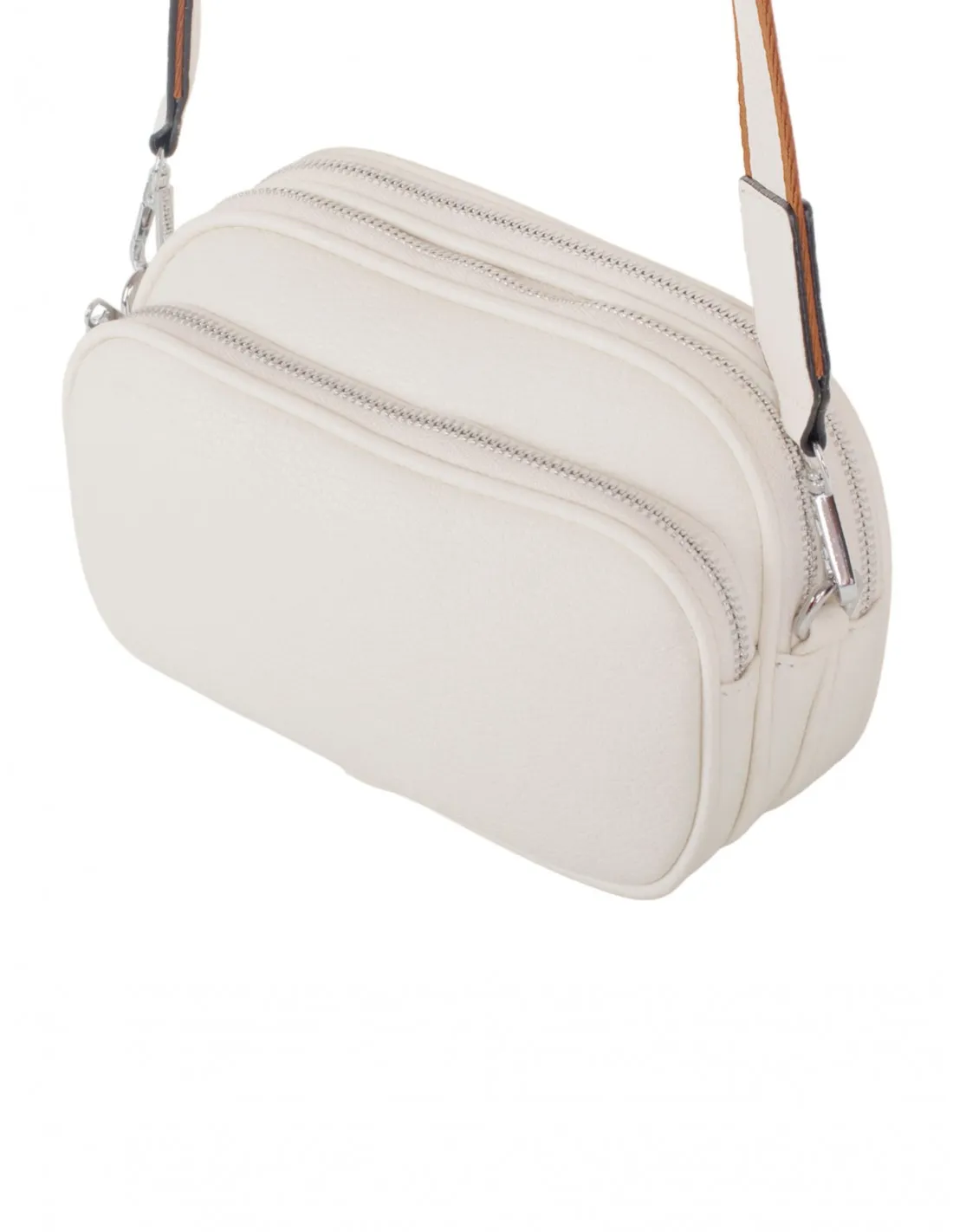 Bolso Bandolera Multibolsillos Beige