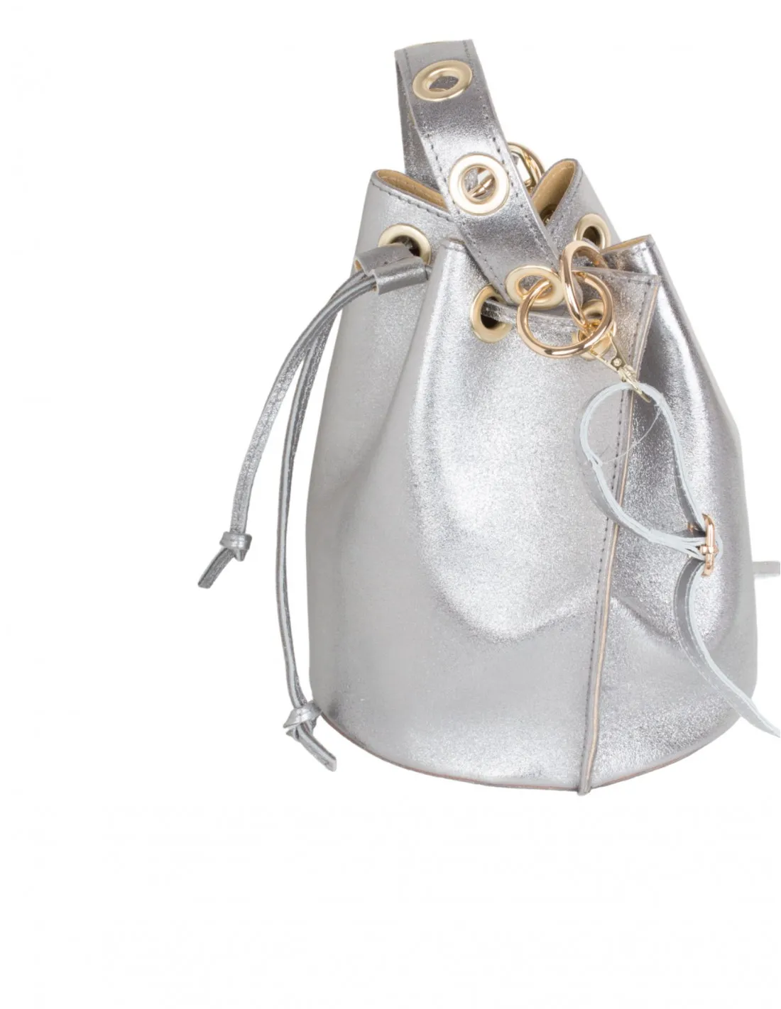 Bolso Bombonera Piel Plata