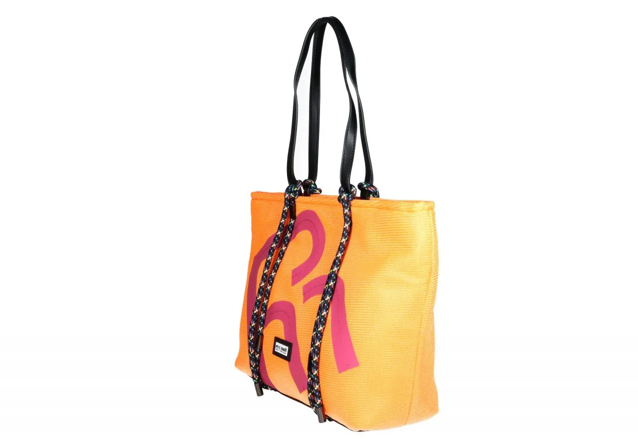 Bolso Colgar Naranja Cordones Colores Asas Negro