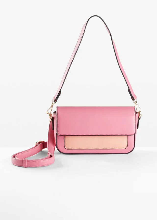 BOLSO DE MANO CON CORREA INTERCAMBIABLE ROSA FUERTENARANJA SUAVE