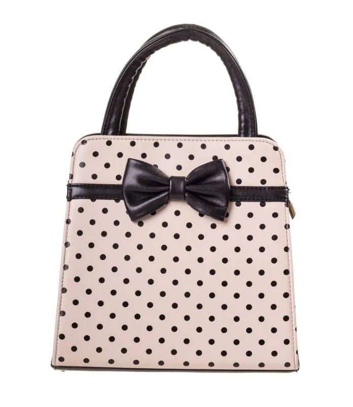 Bolso De Mano Para Mujer de Topos Crema y Negro Carla Bag BANNED BBN7047CRM