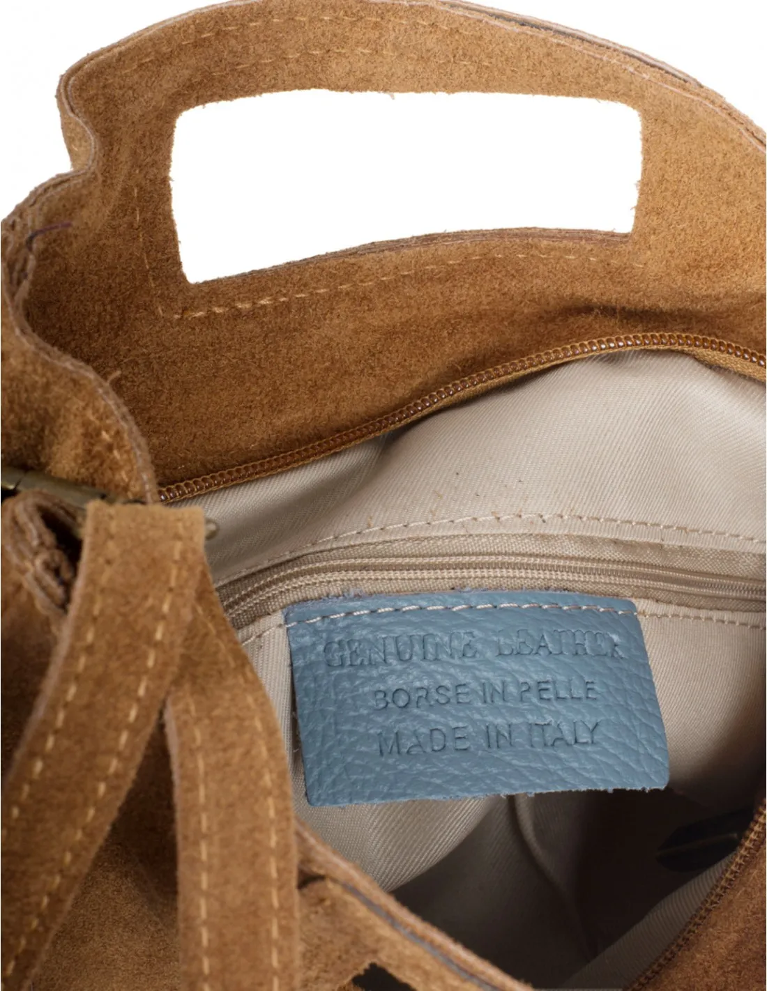 Bolso Flecos Serraje Cuero
