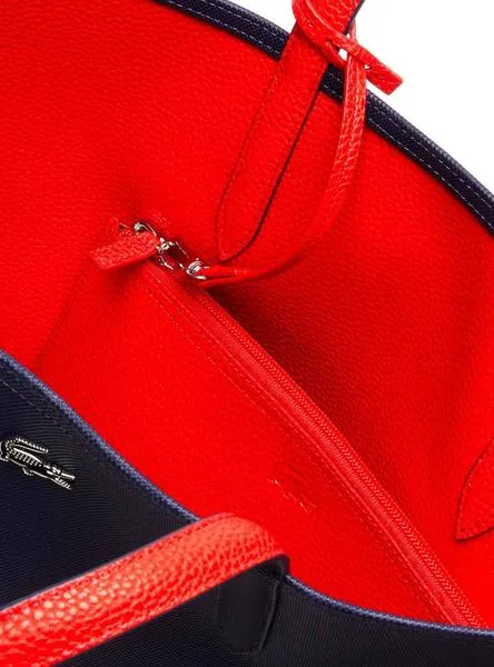 Bolso Lacoste Anna Reversible Marino Y Rojo Para Mujer